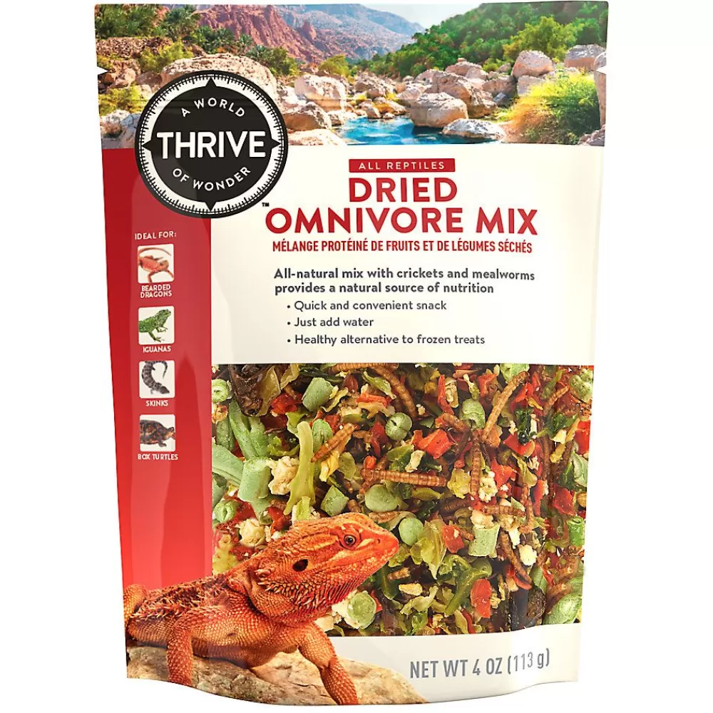 Frog<Thrive Dried Omnivore Mix Reptile Food - Natural