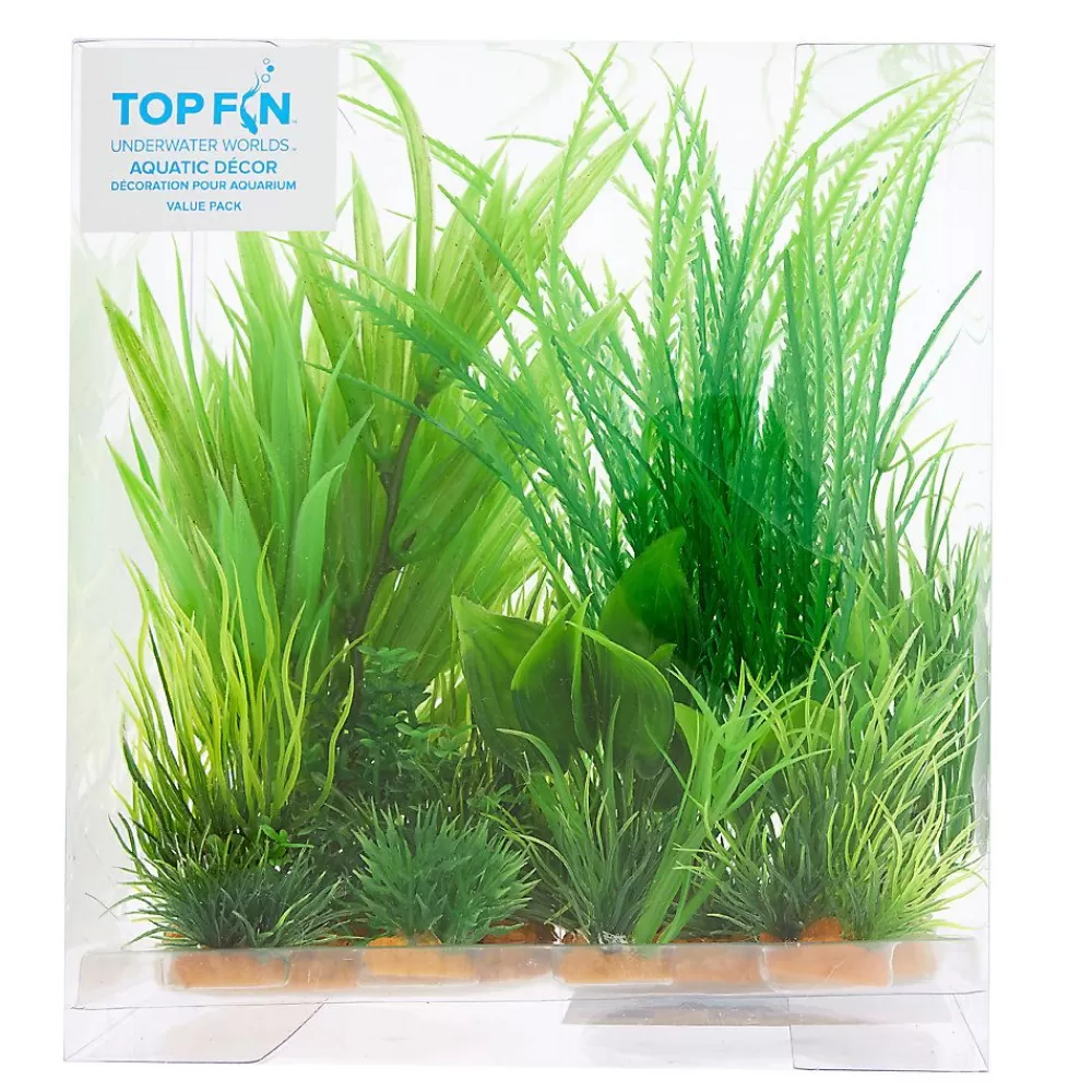 Decor, Gravel & Substrate<Top Fin ® Artificial Aqaurium Plant Variety Pack - Up To 8" Green