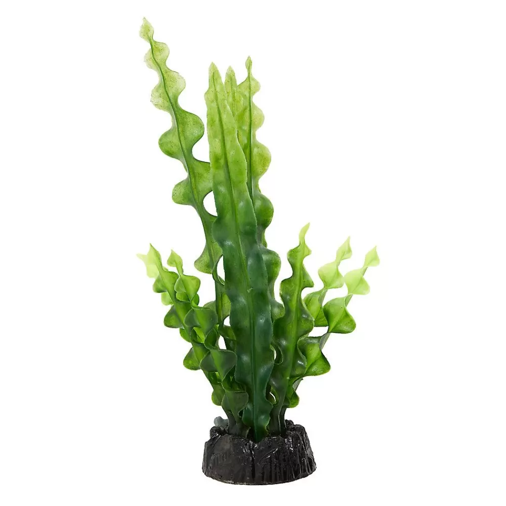 Decor, Gravel & Substrate<Top Fin ® Artificial Crinkle Leaf Aquarium Plant - 8"