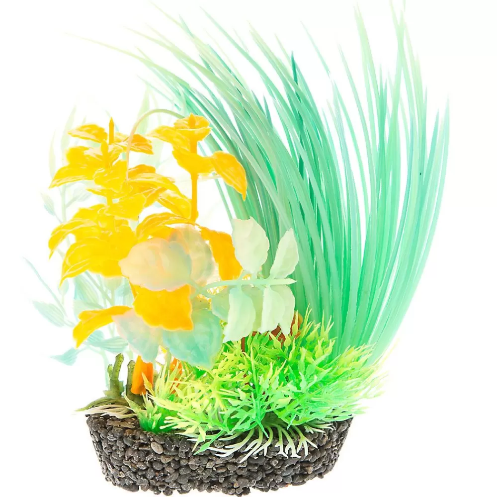 Goldfish<Top Fin ® Artificial Glow Landscape Aquarium Plant - 6"