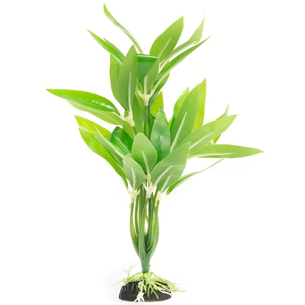 Decor, Gravel & Substrate<Top Fin ® Artificial Large Leaf Aquarium Plant - 11" Green