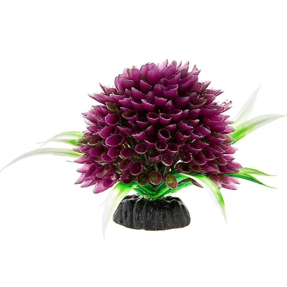 Cichlid<Top Fin ® Artificial Mini Aquarium Flower - 4" Purple