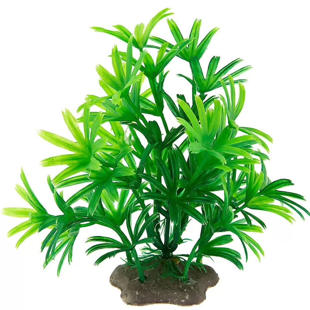 Cichlid<Top Fin ® Artificial Mini Palm Aquarium Plant - 4" Green