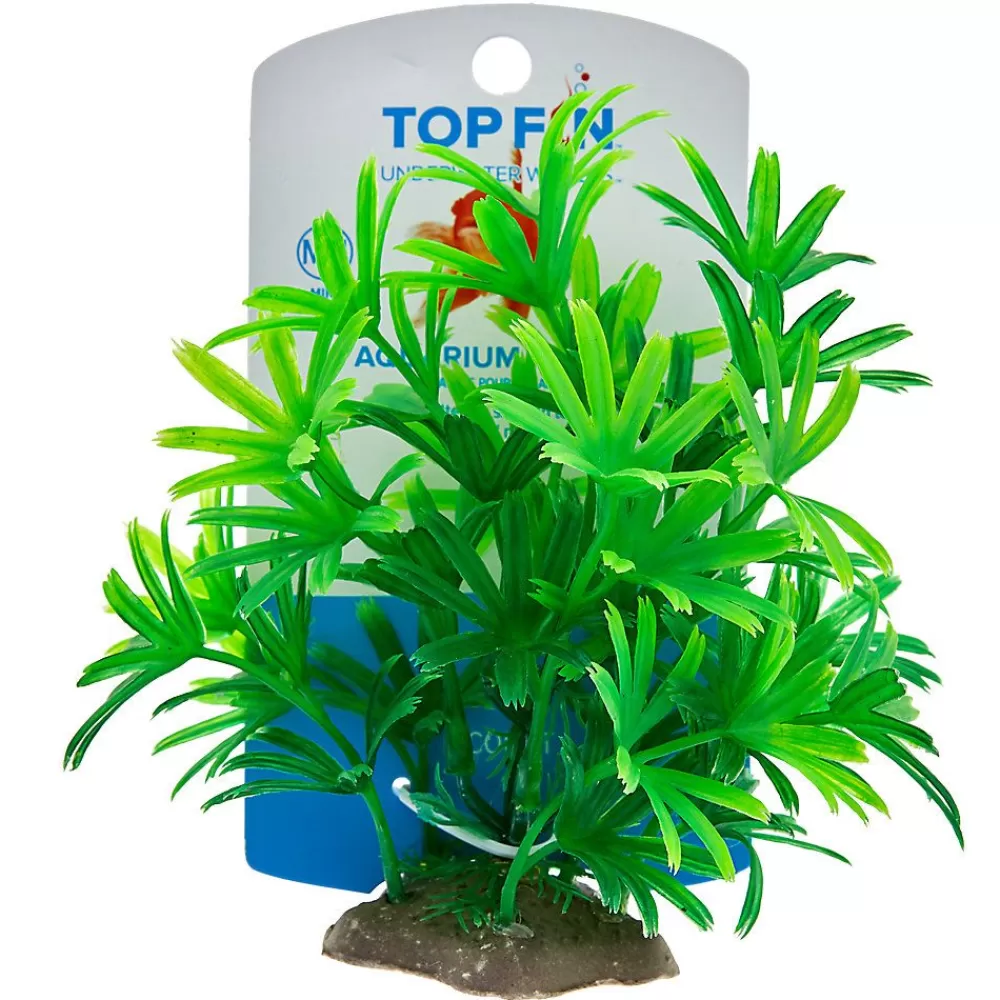 Cichlid<Top Fin ® Artificial Mini Palm Aquarium Plant - 4" Green