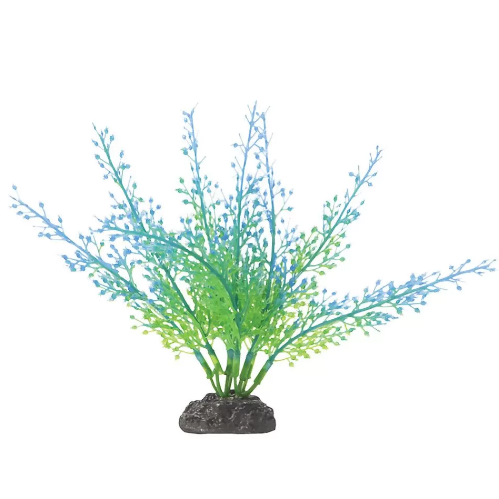 Shrimp<Top Fin ® Artificial Mini Wispy Aquarium Plant - 4" Green & Blue