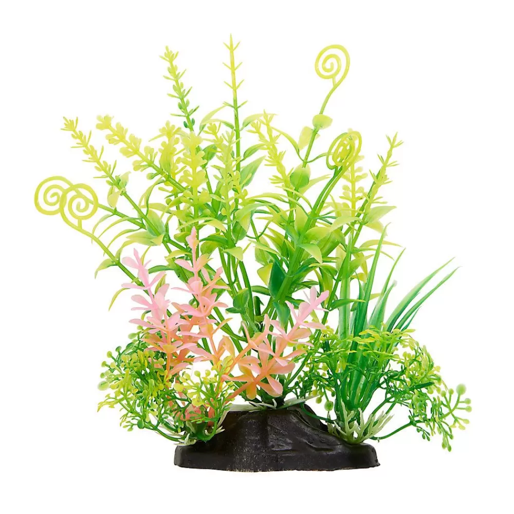 Decor, Gravel & Substrate<Top Fin ® Artificial Mini Yellow & Pink Aquarium Plant - 5"