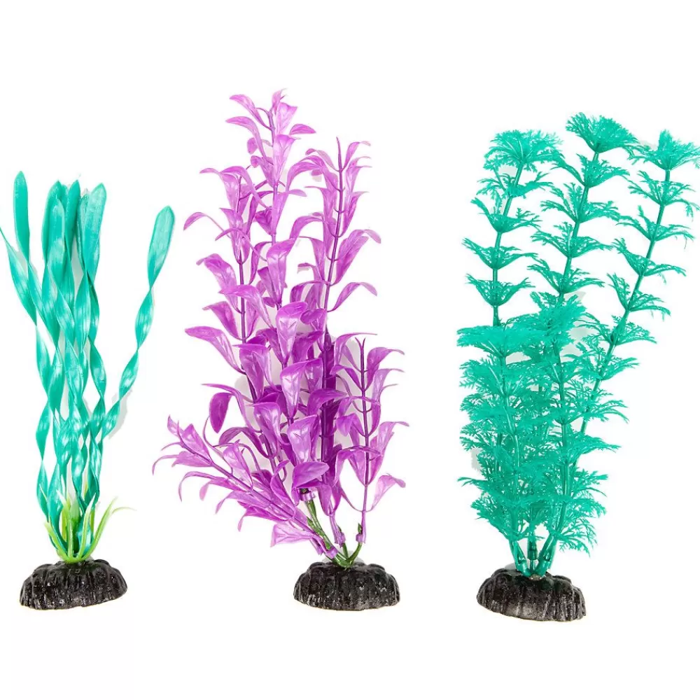 Shrimp<Top Fin ® Artificial Pearlized Aquarium Plant Variety Pack - Up To 12" Multi-Color