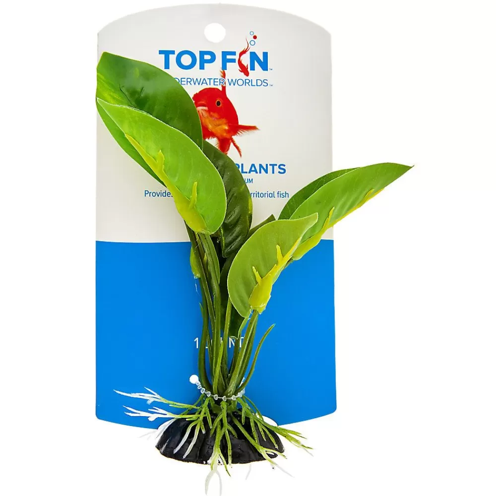Shrimp<Top Fin ® Artificial Realistic Leaf Aquarium Plant - 4"