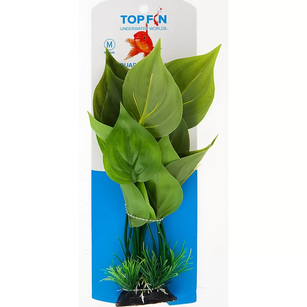 Betta<Top Fin ® Artificial Realistic Spade Leaf Aquarium Plant - 4"