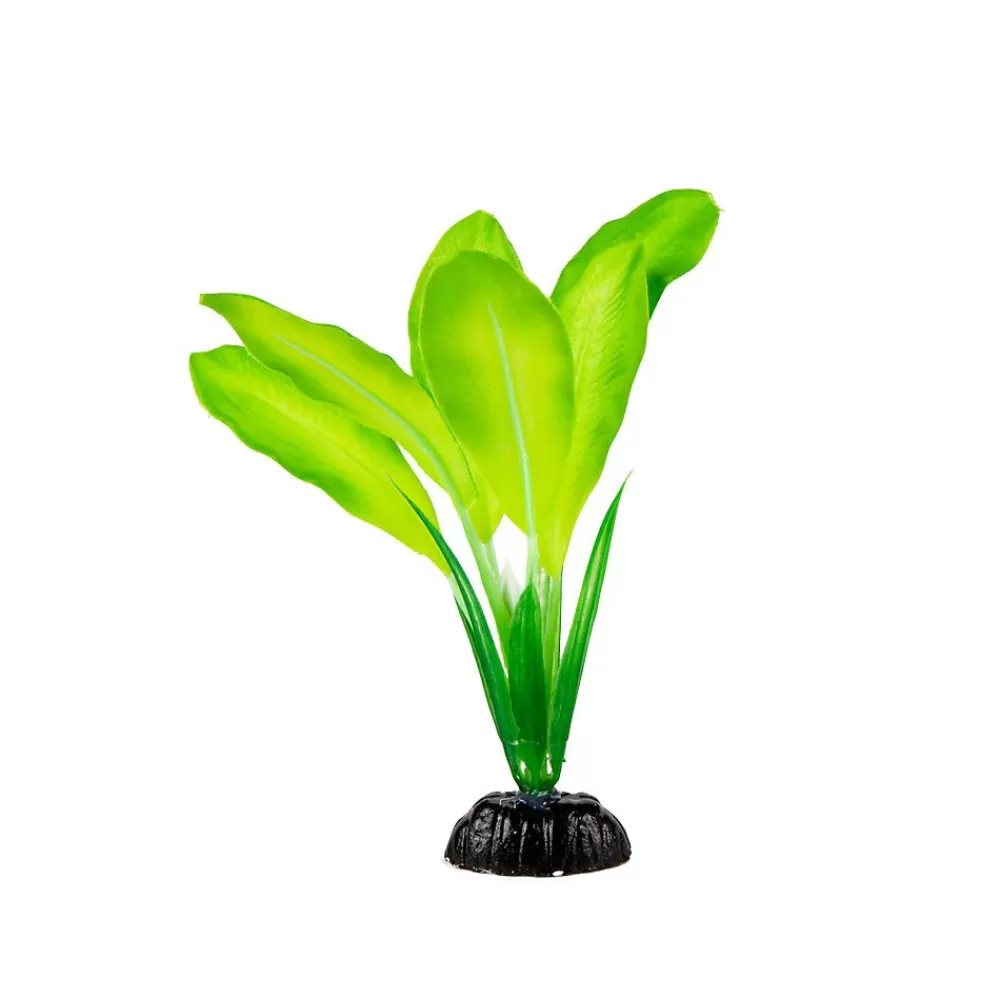 Betta<Top Fin ® Artificial Sword Leaf Silk Aquarium Plant - 6" Green