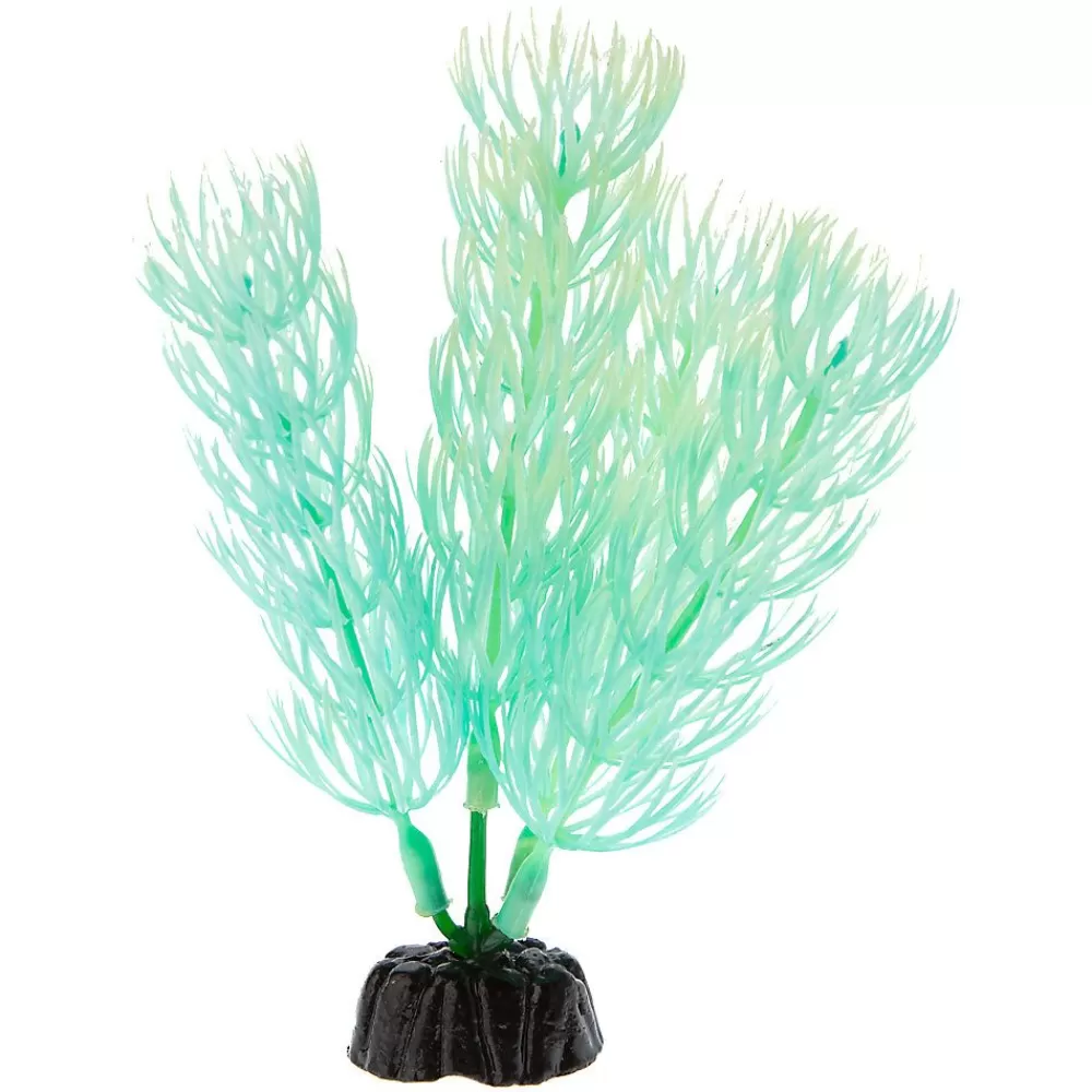 Decor, Gravel & Substrate<Top Fin ® Artificialmini Glow Aquarium Plant - 4" Neon Green