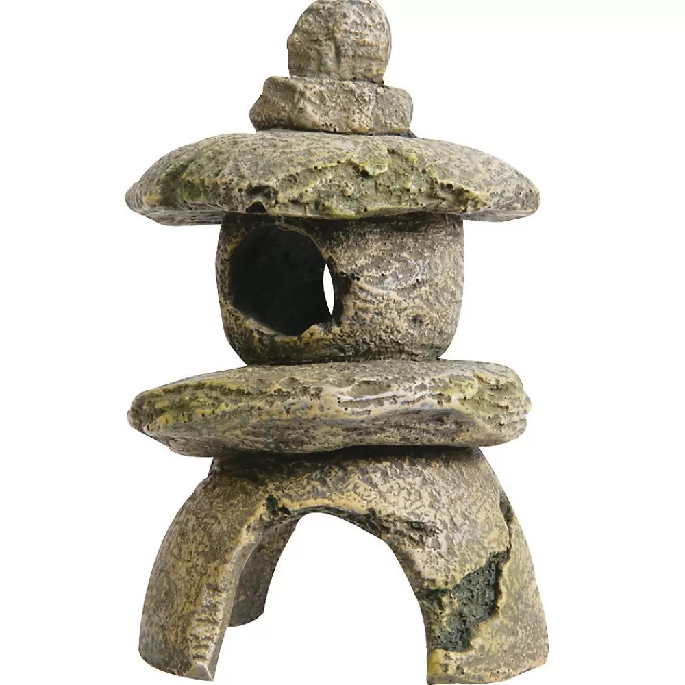 Decor, Gravel & Substrate<Top Fin ® Balinese Lantern Aquarium Ornament Gray