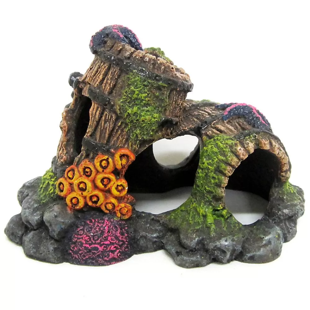 Decor, Gravel & Substrate<Top Fin ® Barnacle Barrel Aquarium Ornament