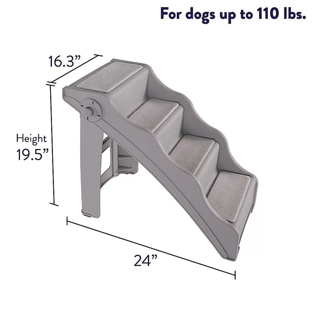 Beds & Furniture<Top Paw ® 4-Step Foldable Plastic Steps Grey