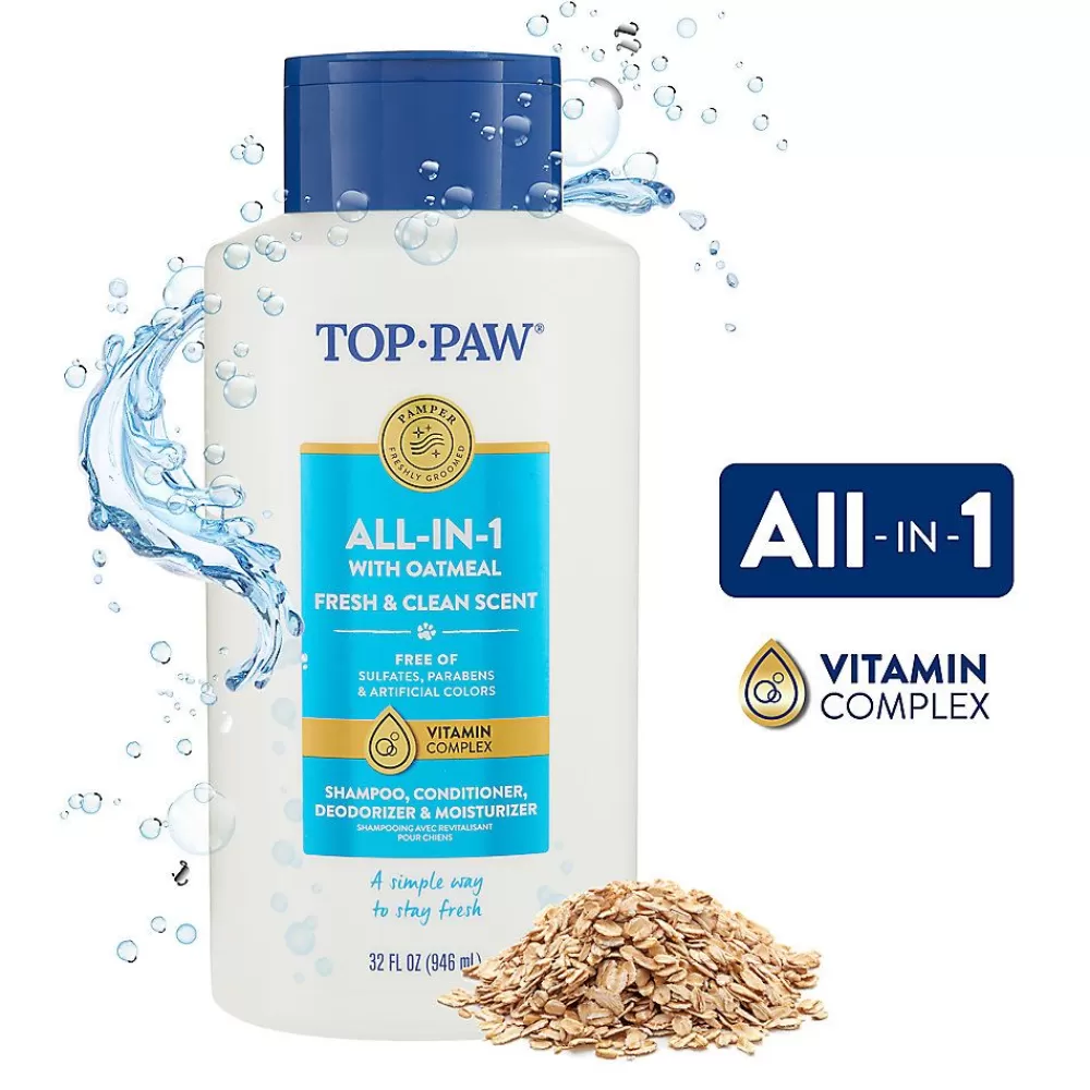 Grooming Supplies<Top Paw ® All-In-1 With Oatmeal Dog Shampoo, Conditioner, Deodorizer & Moisturizer - Fresh & Clean