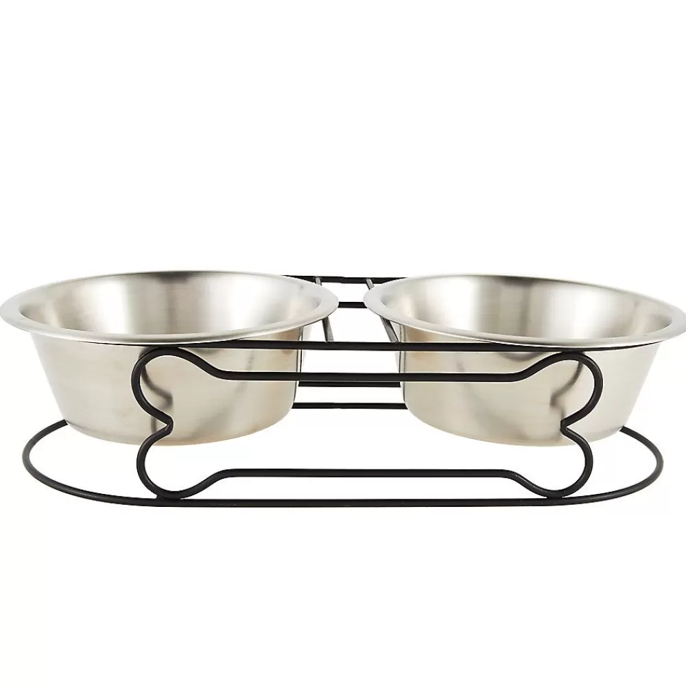 Bowls & Feeders<Top Paw ® Elevated Stainless Steel Double Diner Dog Bowl