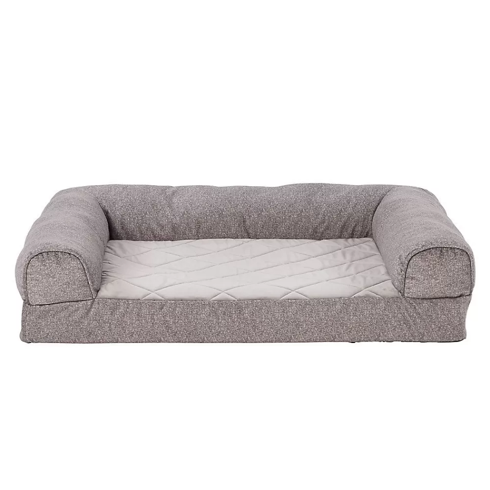 Beds & Furniture<Top Paw ® Gray Velvet Orthopedic Couch Dog Bed