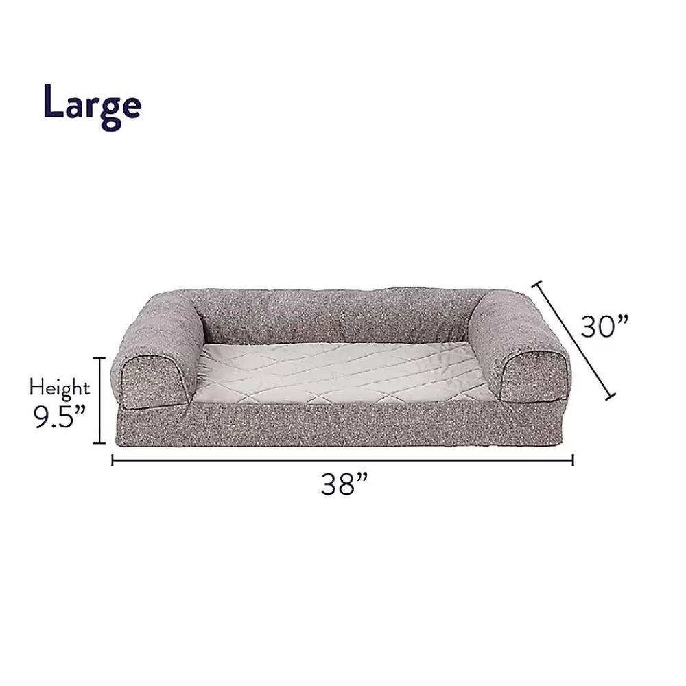 Beds & Furniture<Top Paw ® Gray Velvet Orthopedic Couch Dog Bed