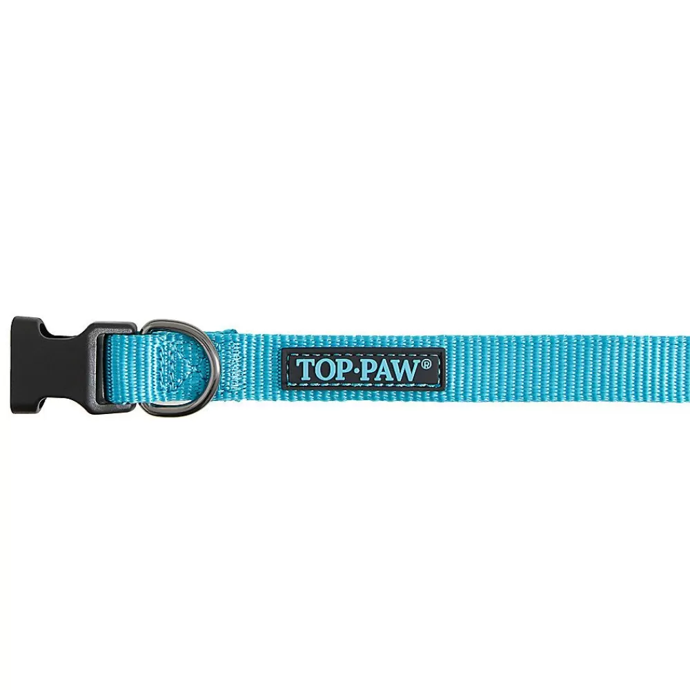 Collars, Harnesses & Leashes<Top Paw ® Gunmetal Nylon Dog Collar Aqua