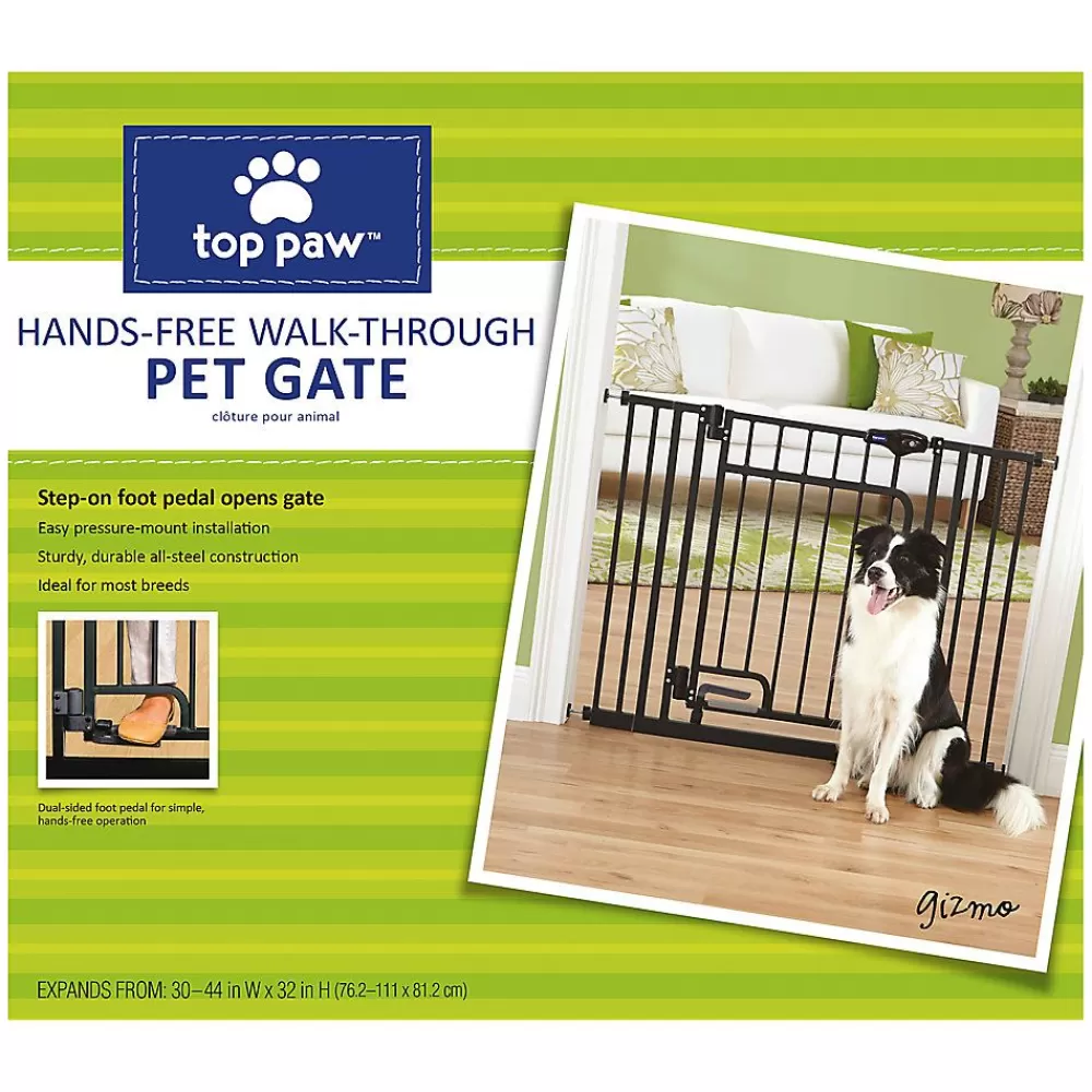 Gates<Top Paw ® Hands-Free Walk-Through Pet Gate