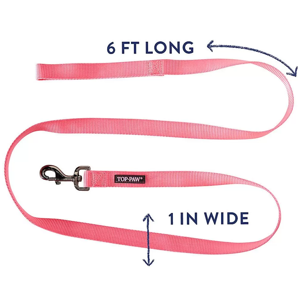 Collars, Harnesses & Leashes<Top Paw ® Nylon Dog Leash: 6-Ft Long Raspberry