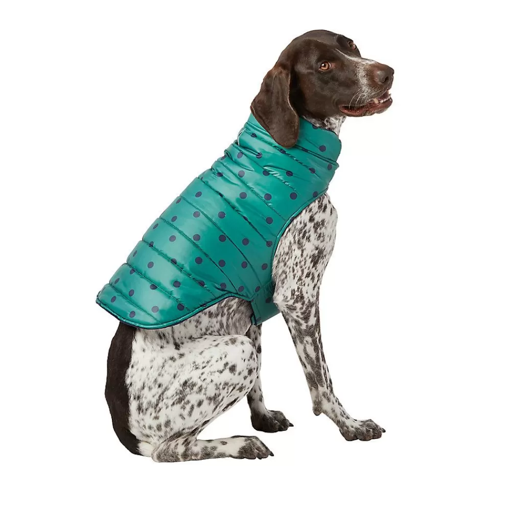 Clothing & Shoes<Top Paw ® Value Dot Print Puffer Dog Jacket Green