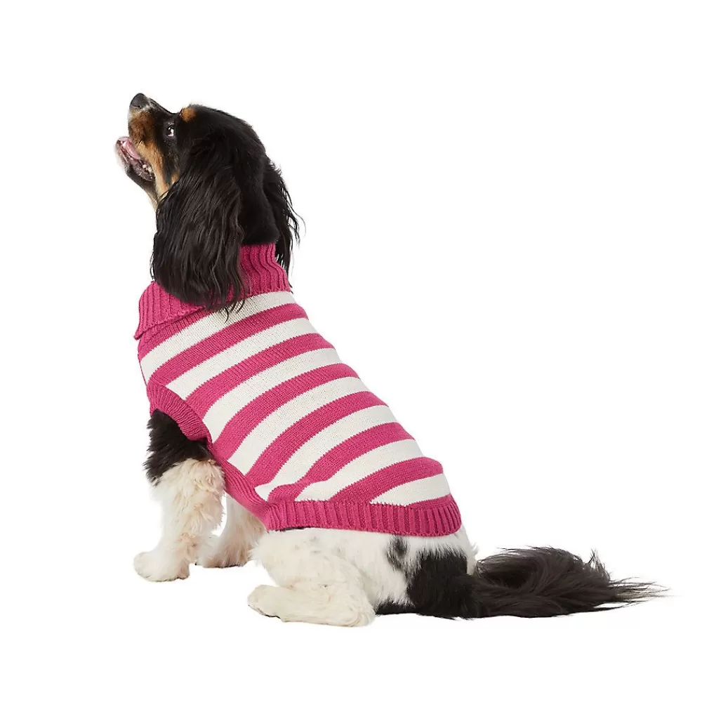 Clothing & Shoes<Top Paw ® Value Striped Dog Sweater Berry