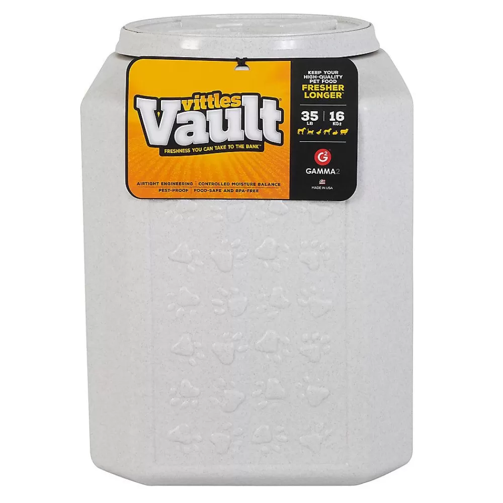 Bowls & Feeders<Vittles Vault ® By Gamma2 Outback Paw Print Pet Food Container White