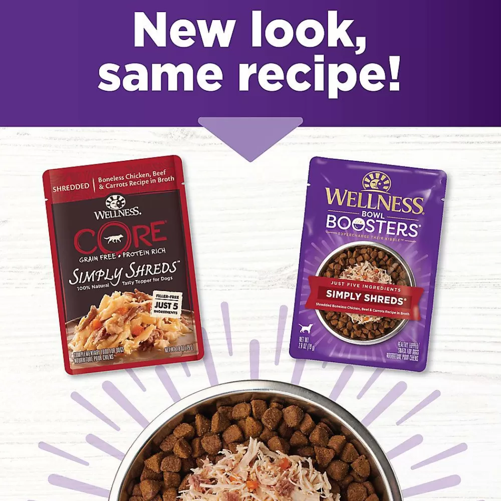 Food Toppers<Wellness ® Bowl Boosters Simply Shreds All Life Stage Dog Food Topper - Grain Free, Chicken & Beef