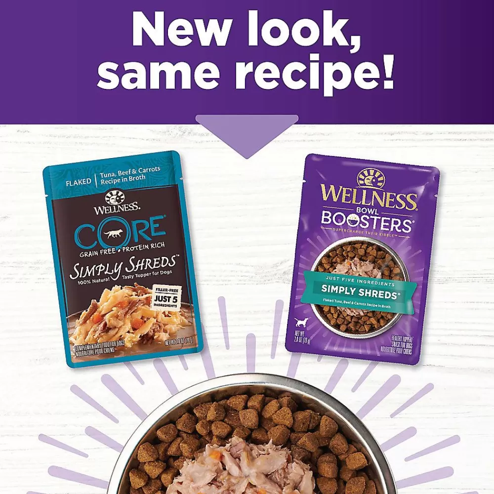 Food Toppers<Wellness ® Bowl Boosters Simply Shreds All Life Stage Dog Food Topper - Grain Free, Tuna & Beef