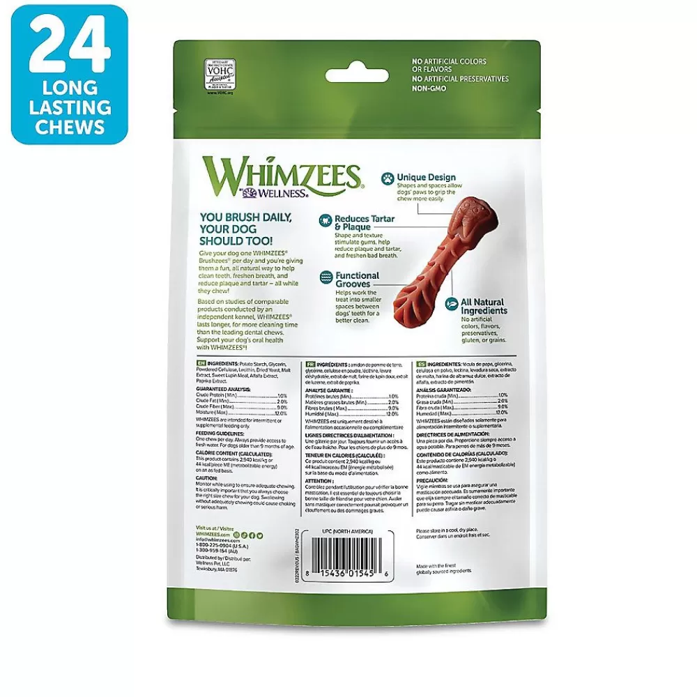 Health & Wellness<Whimzees Brushzees Small Dental Dog Treat - Natural, Grain Free