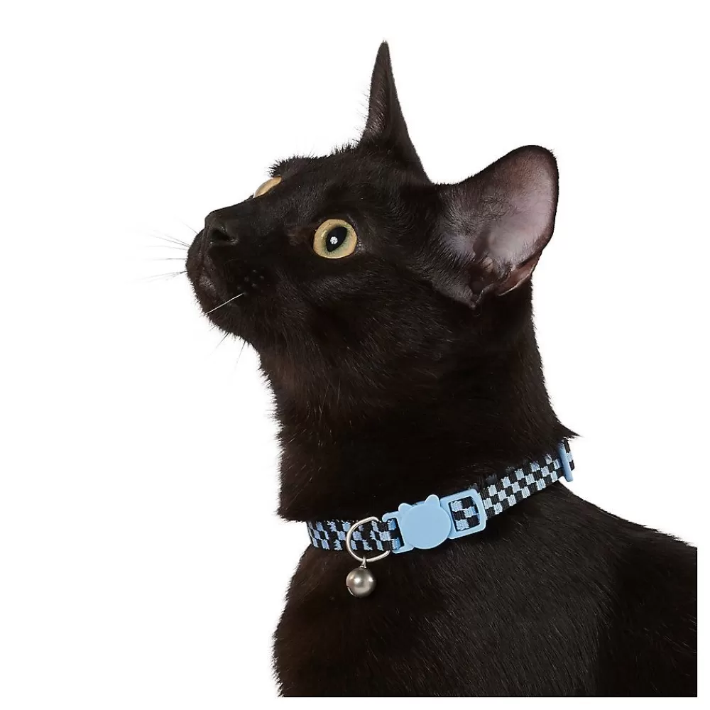 Collars, Harnessess & Leashes<Whisker City ® Blue Checkered Easy Release Kitten & Cat Collar
