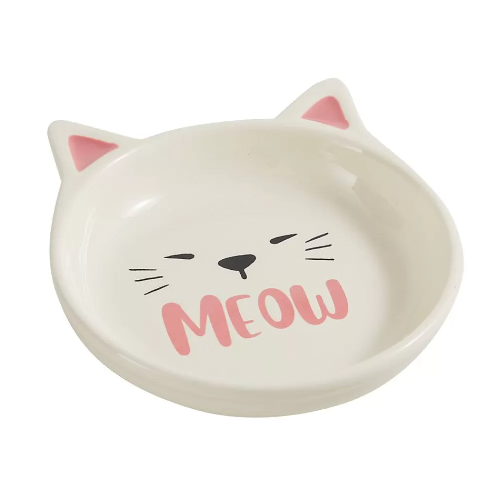 Bowls & Feeders<Whisker City ® Ceramic Kitty Face Meow Cat Saucer, 0.75-Cup