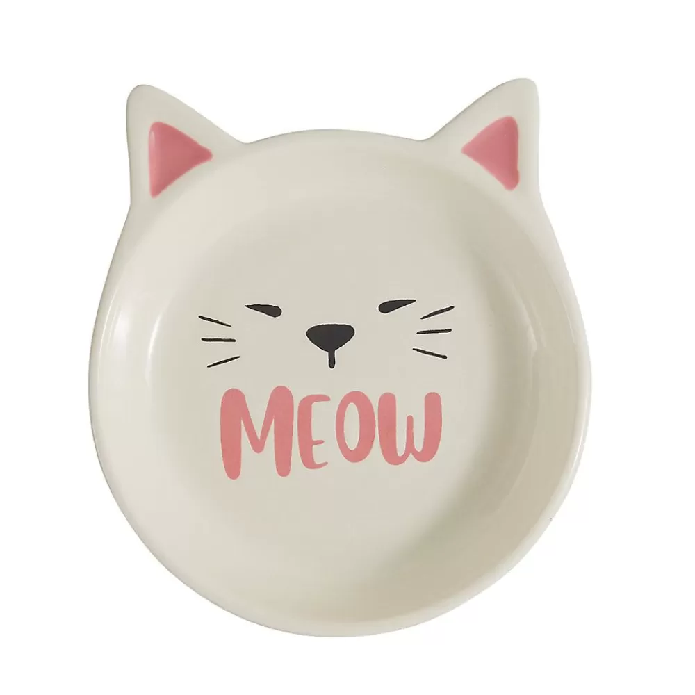 Bowls & Feeders<Whisker City ® Ceramic Kitty Face Meow Cat Saucer, 0.75-Cup