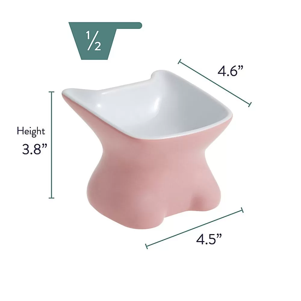 Bowls & Feeders<Whisker City ® Elevated Ceramic Cat Bowl Pink