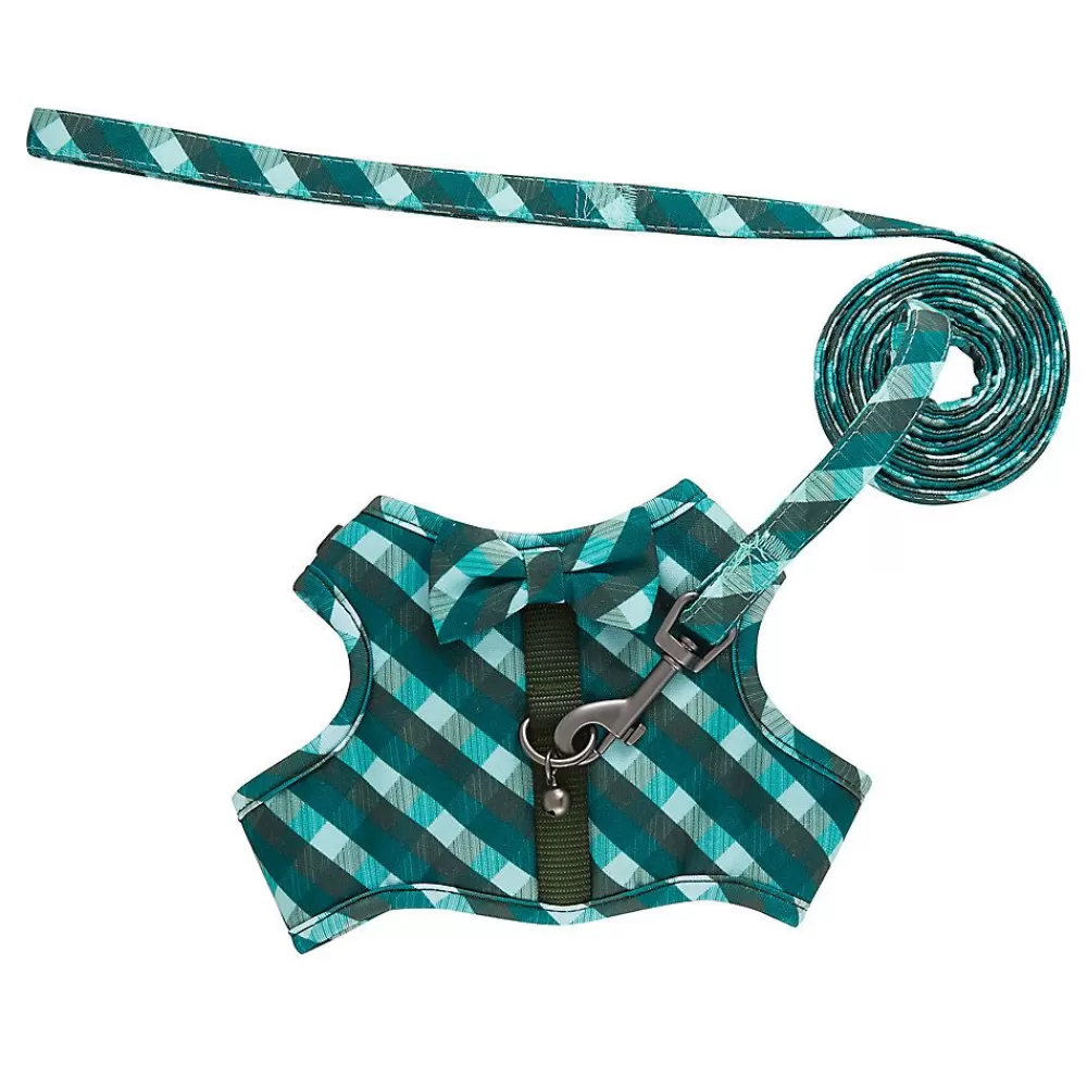 Car Rides<Whisker City ® Green Plaid Cat Leash & Harness Combo