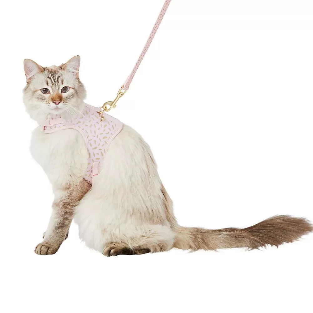 Collars, Harnessess & Leashes<Whisker City ® Pink & Gold Cat Leash & Harness Combo