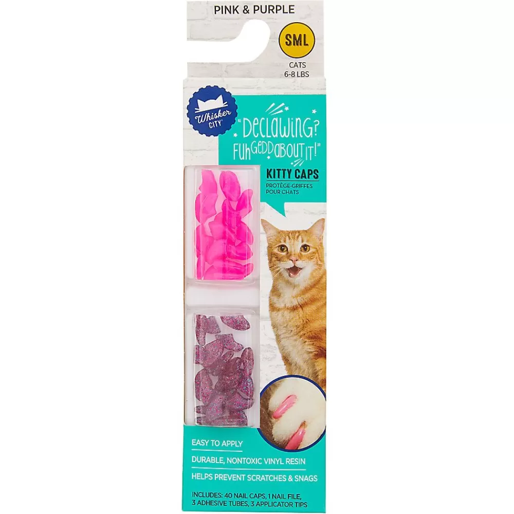 Grooming Supplies<Whisker City ® Pink & Purple Sparkle Kitty Nail Caps