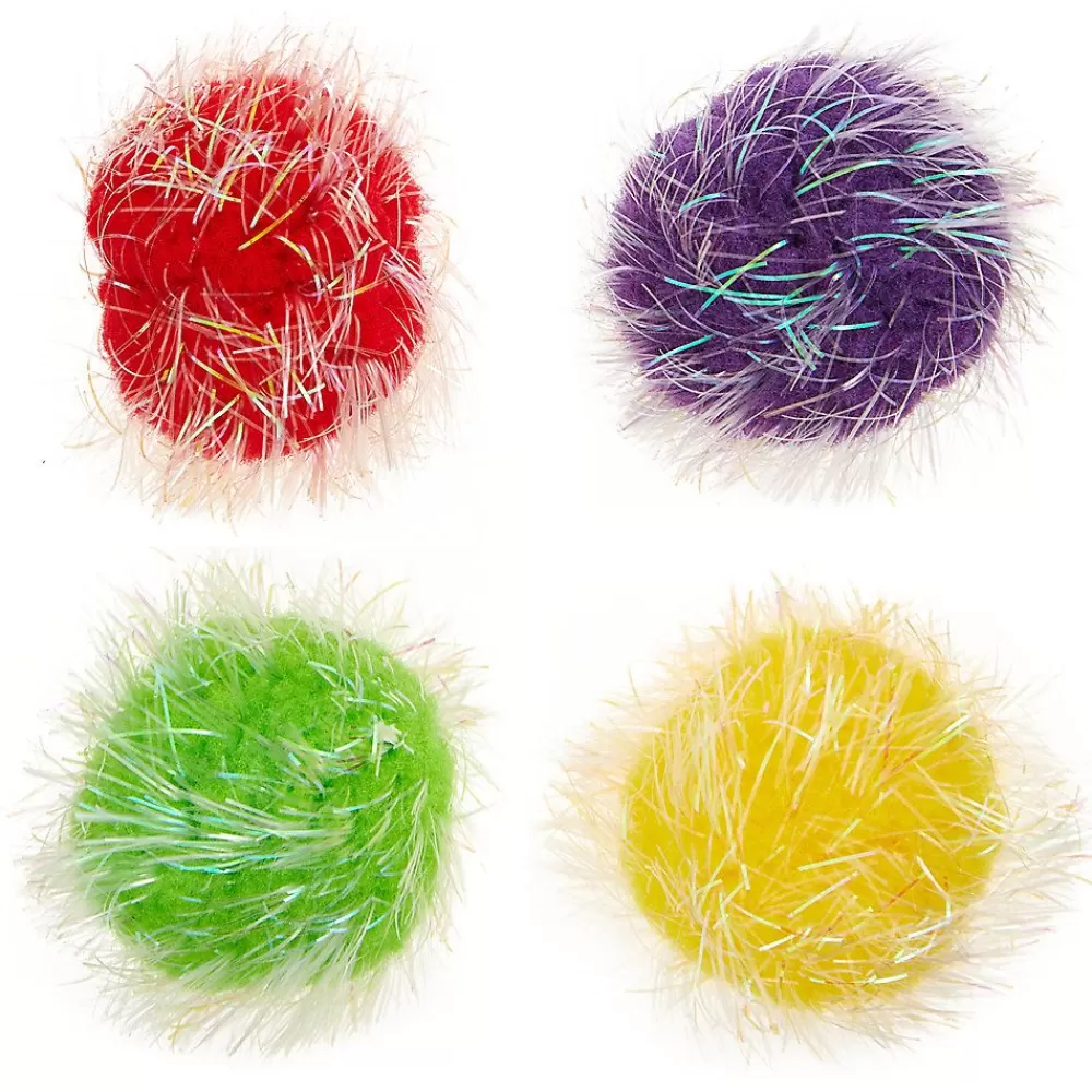 Toys<Whisker City ® Tinsel Balls Cat Toys - 4 Pack (Color Varies)