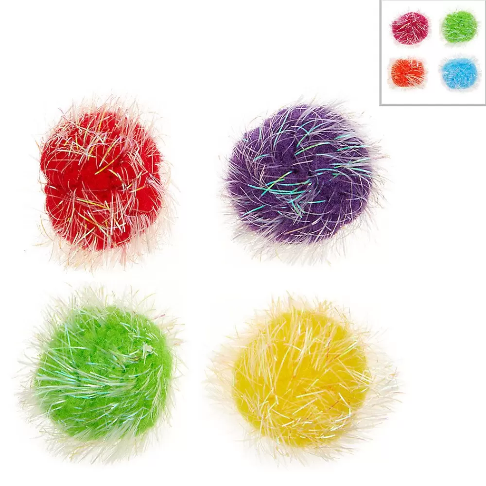 Toys<Whisker City ® Tinsel Balls Cat Toys - 4 Pack (Color Varies)