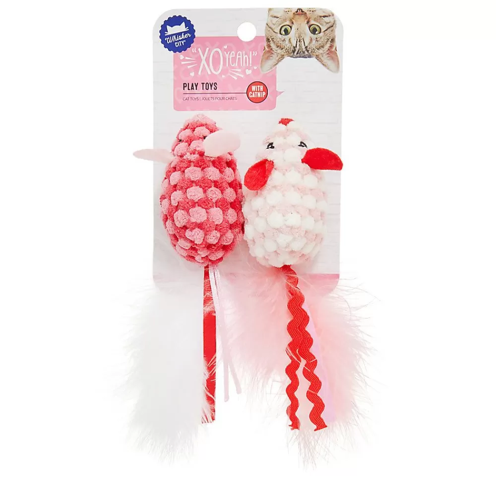 Toys<Whisker City ® Valentine'S Day Groovy Mice Cat Toy 2 Count Red & White