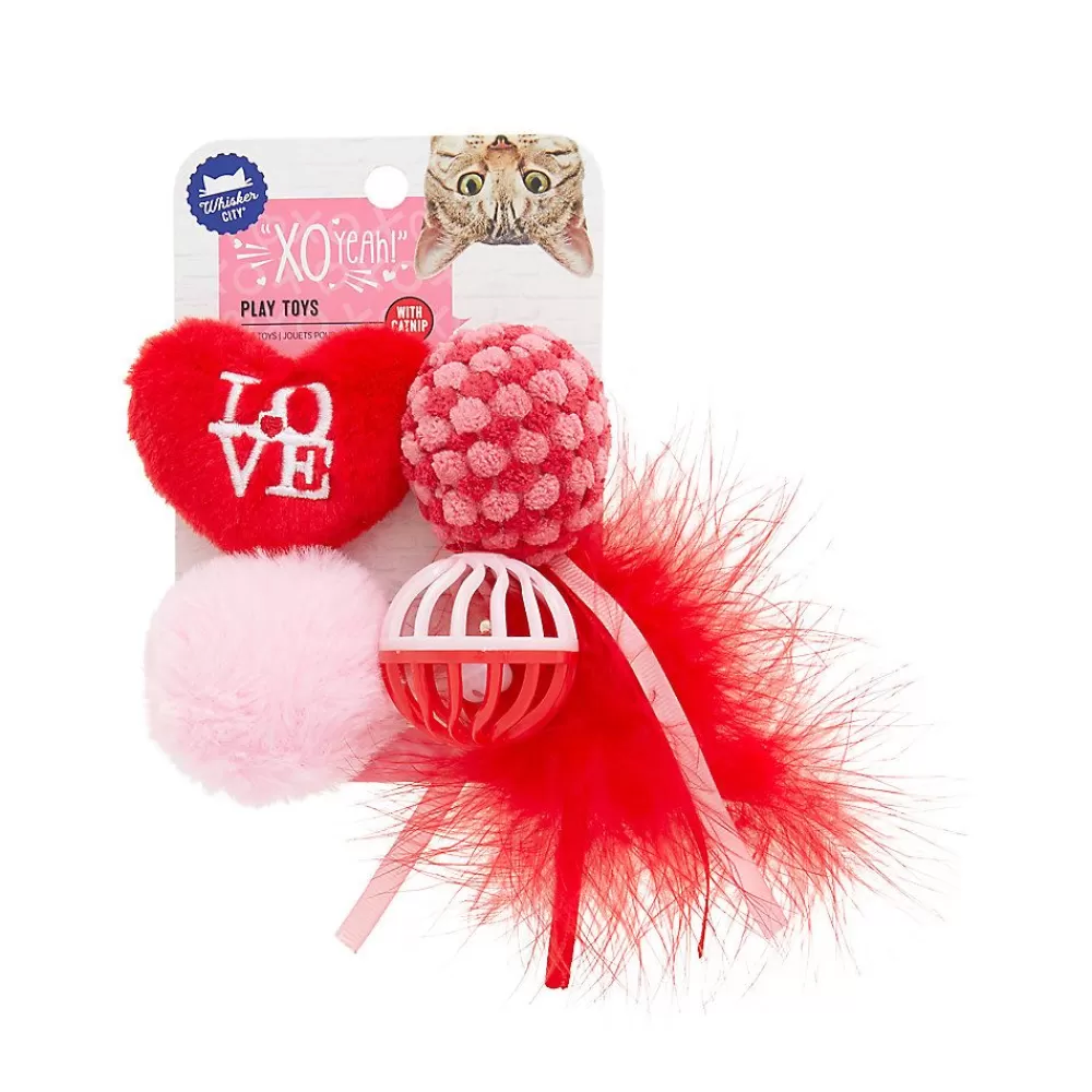 Toys<Whisker City ® Valentine'S Day Romance Cat Toy 4 Count Red & Pink