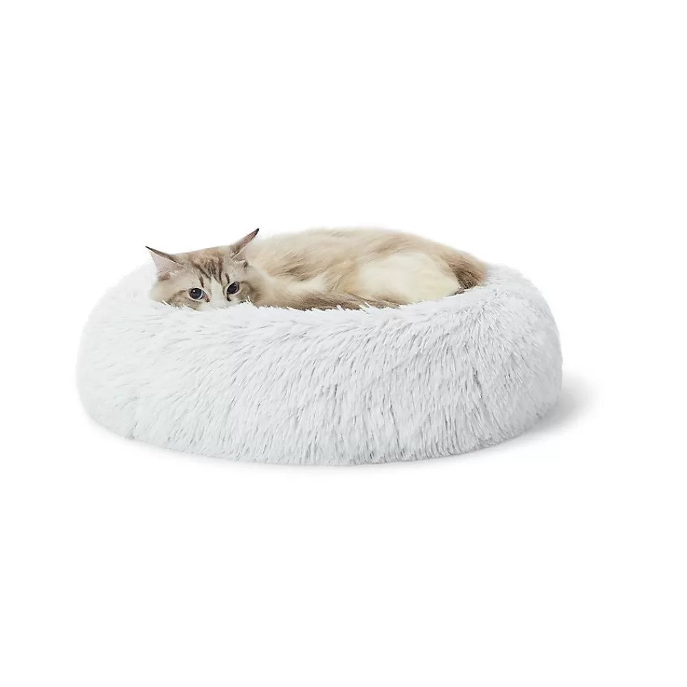Beds & Furniture<Whisker City ® White Mohair Fur Donut Cat Bed