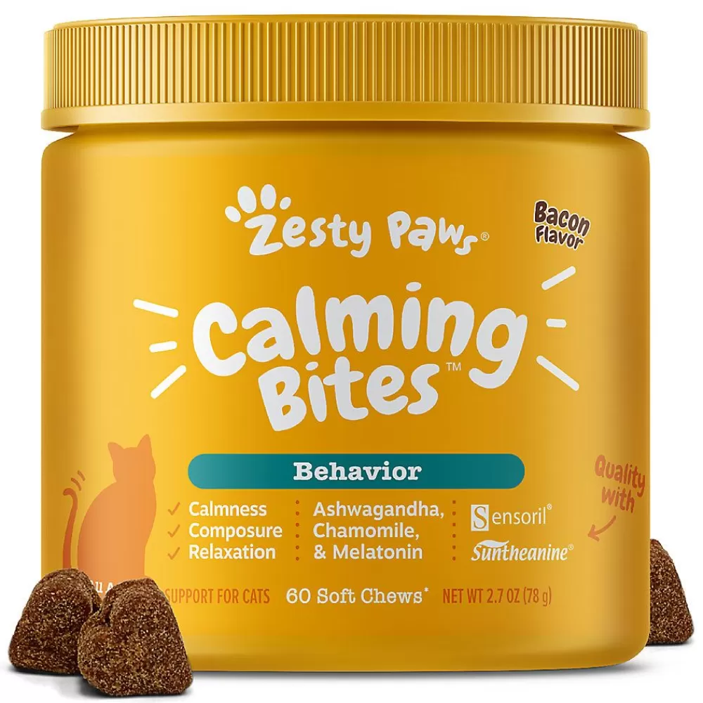Vitamins & Supplements<Zesty Paws Calming Bites For Cats - Bacon Flavor - 60 Ct
