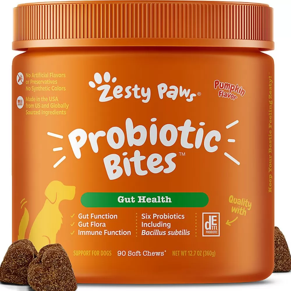Health & Wellness<Zesty Paws Probiotic Bites For Dogs - Pumpkin Flavor - 90 Ct