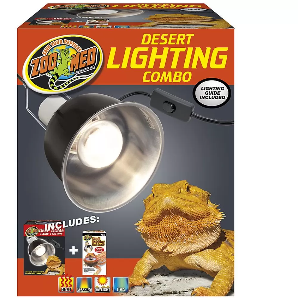 Light Fixture<Zoo Med Desert Reptile Lighting Combo Pack