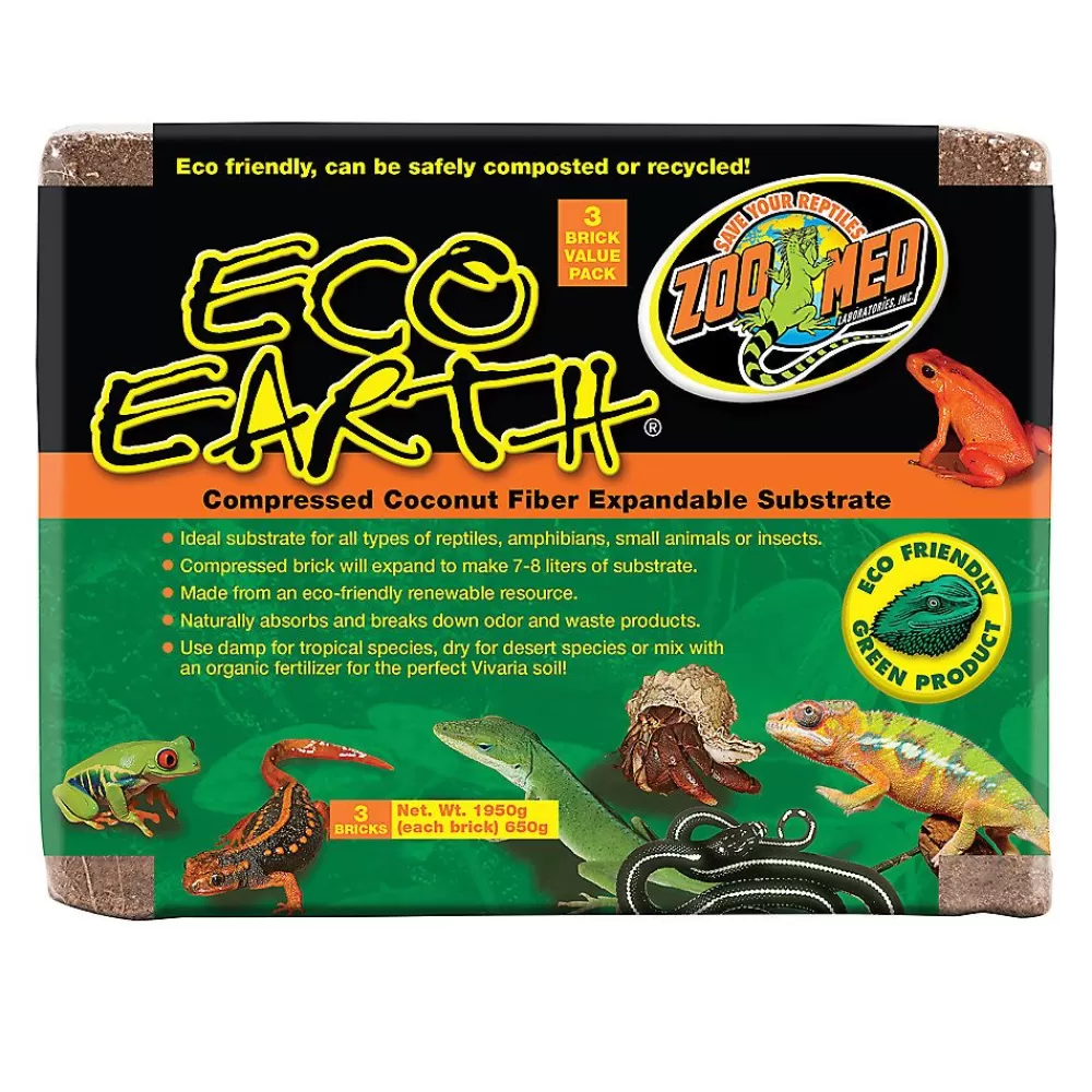 Turtle<Zoo Med Eco Earth Expandable Reptile Substrate Value Pack