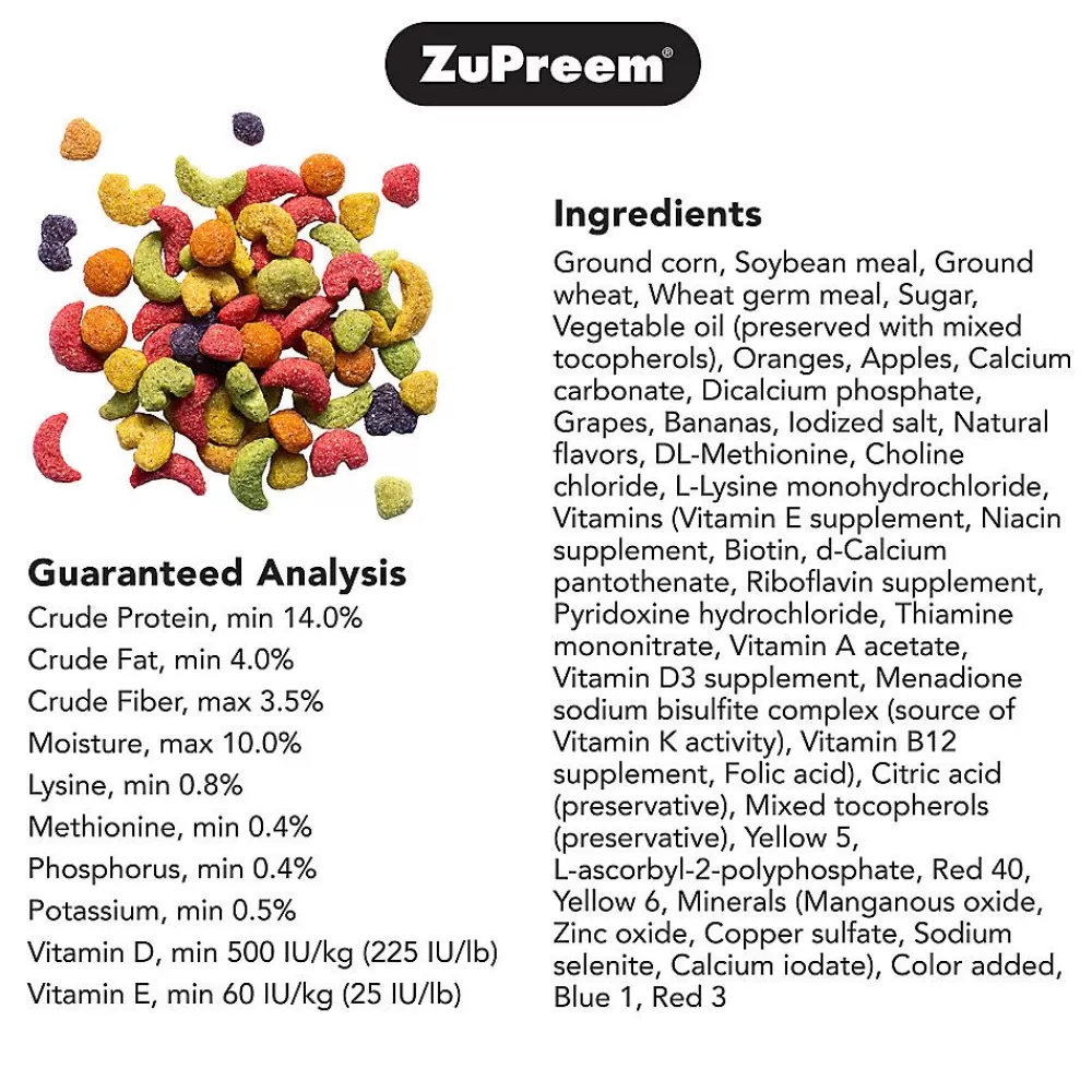Parrot<ZuPreem ® Fruitblend Flavor Parrots & Conures Food