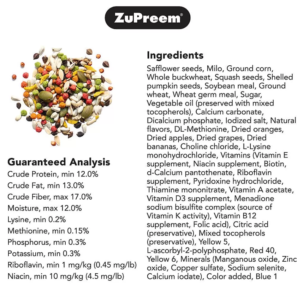 Cockatiel<ZuPreem ® Sensible Seed Medium Bird Food